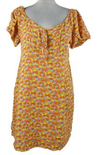 Dámská žlutá halenková květovaná šatová tunika Primark 