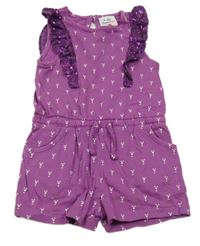 Fialový kraťasový overal s filtrovým lemováním Topolino