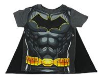 Sivo-čierne tričko s pláštěm - Batman Next