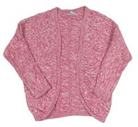 Ružovo-biely melírovaný pletený cardigan Topolino