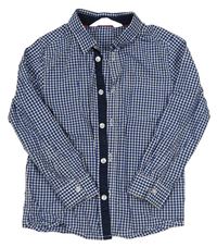 Černo-modro-bílá kostičkovaná košile H&M