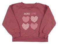 Ružová mikina so srdiečkami Primark