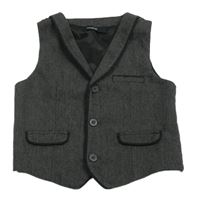 Tmavosivá vzorovaná spoločenská vesta