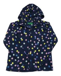 Tmavomodro-barevná puntíkatá fleecová propínací mikina Mountain Warehouse