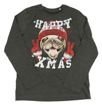 Tmavošedohnědé tričko so psem zn. C&A