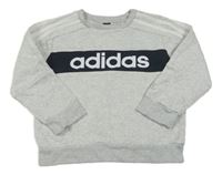 Světlešedá mikina s logem Adidas