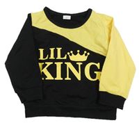 Čierno-žltá mikina s nápisom