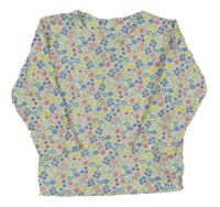 Bílo-barevné květinové triko M&S