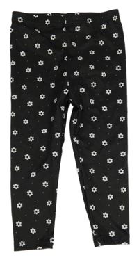 Čierne legíny s kvietkami