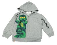 Šedá melírovaná propínací mikina Ninjago s kapucí H&M