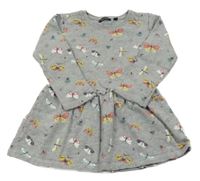 Sivé teplákové šaty s motýlikmi Blue Seven