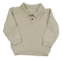 Béžopvý sveter s golierikom Nutmeg