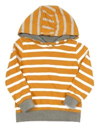 Oranžovo-biela pruhovaná mikina s kapucňou Jako-o