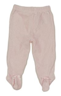 Světlerůžové sametové žebrované polodupky