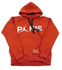 Červená mikina s nápisom a kapucí - PSG