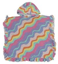 Farebné pruhované froté osuškové pončo s kapucňou M&S