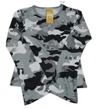 Nové - Šedé army triko s nápisy