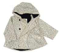 Bílá nepromokavá jarní bunda s deštníky a kapucí Jacadi