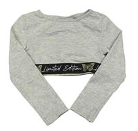 Sivé melírované crop tričko Matalan