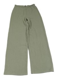 Khaki strukturované volné kalhoty H&M