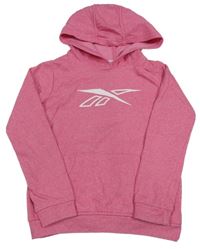 Růžová melírovaná mikina s kapucí Reebok