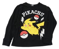 Čierne pyžamové tričko s Pikachu