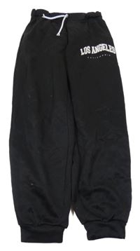 Čierne široké cuff tepláky s nápisom Shein