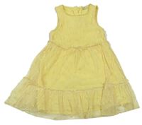Žlté kvietkovane tylové šaty F&F