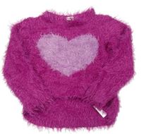 Ružový chlpatý sveter so srdiečkom Kiki&Koko