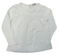 Biele tričko s madeirou Matalan