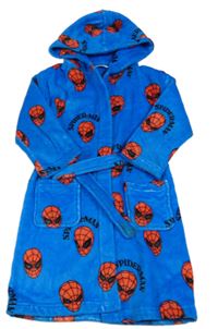 Zafírový chlpatý župan so Spidermanem a kapucňou M&S