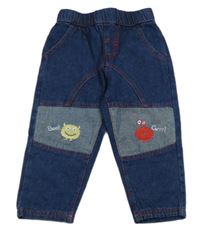 Tmavomodré teplákové rifle s príšerkami zn. Cheeky Chimp