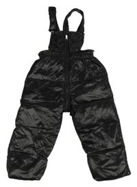 Černé šusťákové laclové péřové oteplovačky 