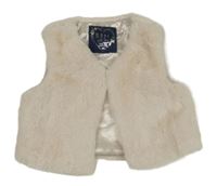 Pudrová kožušinová podšitá vesta Yd.