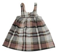 Ružovo-hnedo-sivé kockované šaty Nutmeg