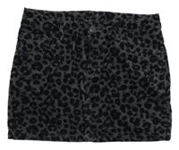 Šedo-černá vzorovaná manšestrová sukně H&M