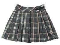 Sivo-ružová kockovaná skladaná sukňa C&A