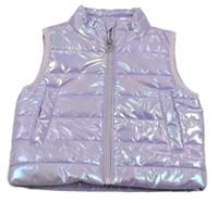 Fialová lesklá šusťáková prošívaná zateplená vesta Name it