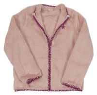 Světlerůžová kožešinová propínací mikina Little kids