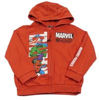 Červená prepínaci mikina s hrdinami a kapucňou Marvel