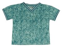 Zelené vzorované športové crop tričko Ergeenomixx