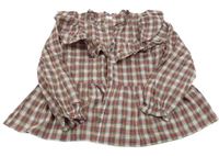 Farebná kockovaná blúzková á tunika s volánikmi Next