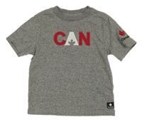 Sivé melírované tričko s nápisom Canadiana