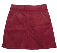 Vínová menšestrová sukňa so zipy Nutmeg