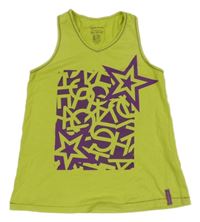 Limetkový top s nápismi Decathlon