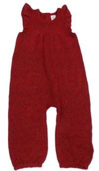 Červený pletený nohavicový overal s volánikmi GAP