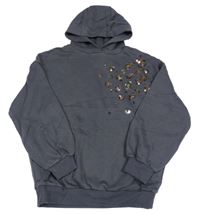 Šedá mikina s flitry a kapucí George