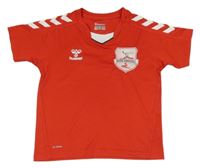 Červené fotbalové funkční tričko s erbem Hummel 