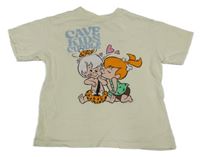 Smetanové crop tričko s The Flinstones Zara