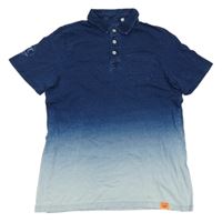 Tmavomodro-světlemodré polo tričko s kapsou C&A